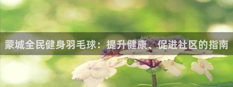凯时登录平台去AG发财网：蒙城全民健身羽毛球：提升健康、