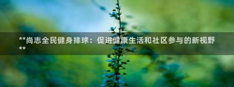 尊龙-人生就是博：**尚志全民健身排球：促进健康生活和社