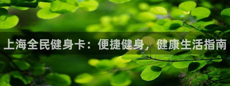 最新凯时官网网址：上海全民健身卡：便捷健身，健康生活指南